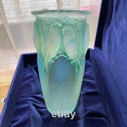 Rene Lalique (France) Ceylan Vase 1924- Opalescent Green Patina 9.5in with Box