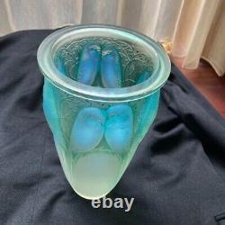 Rene Lalique (France) Ceylan Vase 1924- Opalescent Green Patina 9.5in with Box