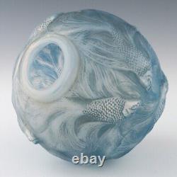 Rene Lalique Opalescent Cerulean Blue Stained Formose Vase Designed 1924