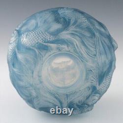 Rene Lalique Opalescent Cerulean Blue Stained Formose Vase Designed 1924