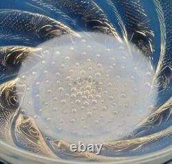 Rene Lalique Poissons Pattern Opalescent Glass Bowl Art Deco c. 1925