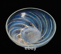 Rene Lalique Poissons Pattern Opalescent Glass Bowl Art Deco c. 1925