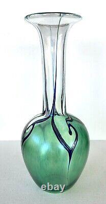 Robert Held Studio Art Glass Opalescent Iridescent Vase 8H