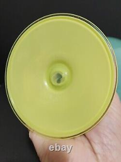 Robin Mix Veronese Opaline and Chartreuse Art Glass Vase Signed 10 Tall