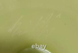 Robin Mix Veronese Opaline and Chartreuse Art Glass Vase Signed 10 Tall