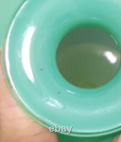 Robin Mix Veronese Opaline and Chartreuse Art Glass Vase Signed 10 Tall