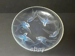 SABINO France Opalescent SWALLOWS 11.75 Centerpiece, c. 1920's-30's