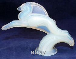 SABINO OPALESCENT ART GLASS Art Deco Leaping MASCOT GAZELLE 4.25T X 6.25L NICE