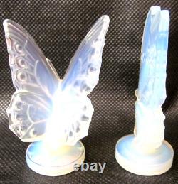 Sabino BUTTERFLYS Opalescent Art Glass France signed closed & open wing