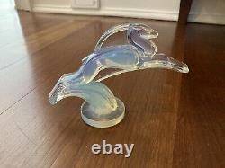 Sabino Crystal Art Glass Opalescent Gazelle Antelope Car Mascot Hood Figurine