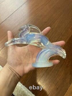Sabino Crystal Art Glass Opalescent Gazelle Antelope Car Mascot Hood Figurine