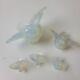 Sabino Flock Of 5 Sparrows Birds Opalescent Art Glass France 1 2.5 Figurines