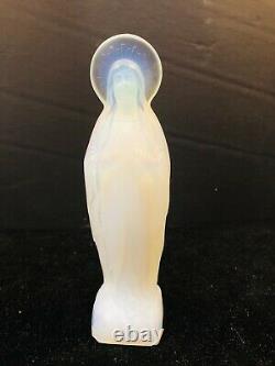 Sabino France 7.75 Madonna Virgin Mary Figurine Opalescent Art Glass Perfect