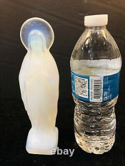 Sabino France 7.75 Madonna Virgin Mary Figurine Opalescent Art Glass Perfect