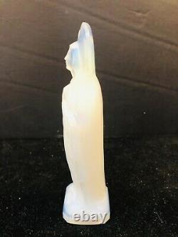 Sabino France 7.75 Madonna Virgin Mary Figurine Opalescent Art Glass Perfect