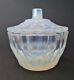 Sabino France Art Deco Lidded Jar In Opaline Art Glass With A Bluish Tint 1928