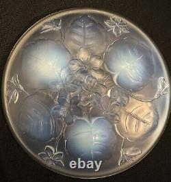 Sabino France Art Glass Dish Bowl Vanity Violets Iridescent Opalescent Footed 4