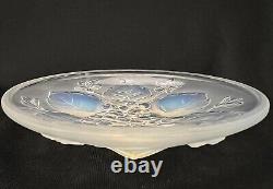 Sabino France Art Glass Dish Bowl Vanity Violets Iridescent Opalescent Footed 4