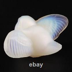 Sabino France Art Glass Opalescent Crystal Teasing Bird Wings Up Figurine
