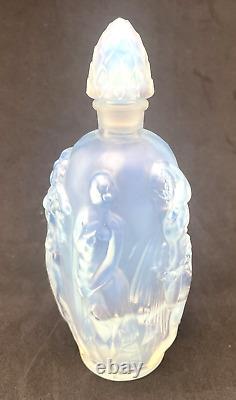 Sabino Opalescent Art Glass Perfume Bottle Nude Dancing Nymphs Art Nouveau