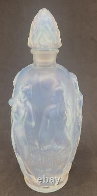 Sabino Opalescent Art Glass Perfume Bottle Nude Dancing Nymphs Art Nouveau
