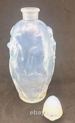 Sabino Opalescent Art Glass Perfume Bottle Nude Dancing Nymphs Art Nouveau