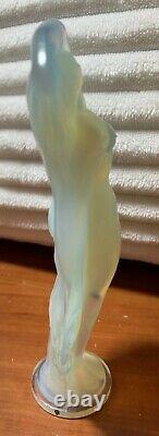 Sabino Silhoutte Female nude pressed glass Art Deco figurine Mid Century