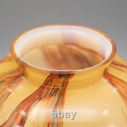 Scailmont Belgium Art Deco Glass Marbled Opaline Ornament Bowl Vase H. Heemskerk