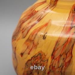 Scailmont Belgium Art Deco Glass Marbled Opaline Ornament Bowl Vase H. Heemskerk