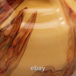 Scailmont Belgium Art Deco Glass Marbled Opaline Ornament Bowl Vase H. Heemskerk