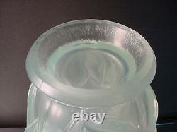 Scarce Barolac Czech Glass Sculptured Satin Opalescent Tulip Vase Josef Inwald