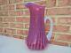 Scarce Fenton Cranberry Opalescent Art Glass Swirl Lg Tankard Pitcher 11 1/2