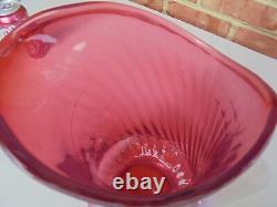 Scarce Fenton Cranberry Opalescent Art Glass Swirl Lg Tankard Pitcher 11 1/2