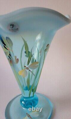 Sean K Fenton Art Glass Museum Collection 2003 Blue Opalescent Dragonflies