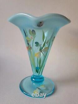 Sean K Fenton Art Glass Museum Collection 2003 Blue Opalescent Dragonflies