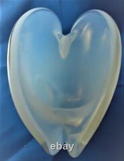 Seguso Murano Glass Vase Sculpture Opalescent Shell Double Base 7w x 4h Fine