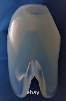 Seguso Murano Glass Vase Sculpture Opalescent Shell Double Base 7w x 4h Fine