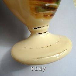 Set 3 Antique Opaline Glass Vases 1 AF 13 / 33cm Watermill Enamel Scene