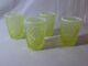 Set Of 4 Fenton Hobnail Topaz Opalescent Juice Tumblers Glow