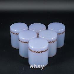 Set of 6 Vintage Lilac Opaline Glass Gilded Glasses