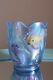 Signed Fenton Colorful Atlantis Koi Fish Opalescent Iridescent Verlys/ Vase