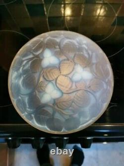 Signed French Art Deco Arrears Hazelnut Opalescent Art Glass Bowl C1930's