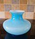 Sky Blue & White Opaline Cased Glass Vase Scandinavian Hooped Design Mid Century