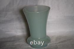 Small Vintage Blue Opaline Glass Vase 60s 14cm 5.5in MCM