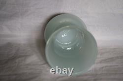 Small Vintage Blue Opaline Glass Vase 60s 14cm 5.5in MCM