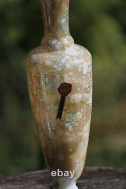 Stelvia Vintage Marbled Opaline Vase Italy with label 26.5cm 10.4in