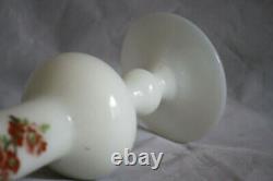 Stelvia Vintage White Opaline Vase Empoli Italy Footed Blossom 25cm 9.8in