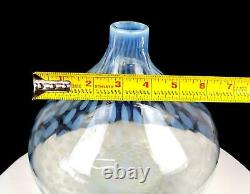 Studio Art Glass White Opaline Spotted Large Tear Drop 8 1/8 Vase