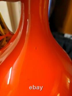 Stunning 1960s Mid-Century Empoli Amberina Two Tone Opaline Art Glass Jug Vase