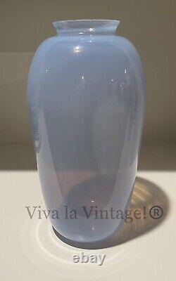 Stunning! 20's-30s Blue Opaline Glass Vase Opalescent Art Deco Bohemian